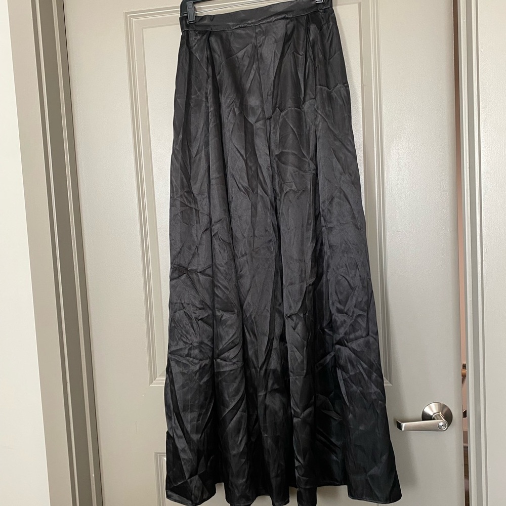 Satin Black Maxi Skirt - Spirit Halloween